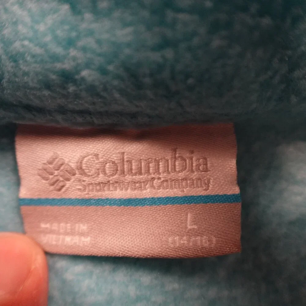 Columbia full zip fleece jacket girl's large baby blue‎